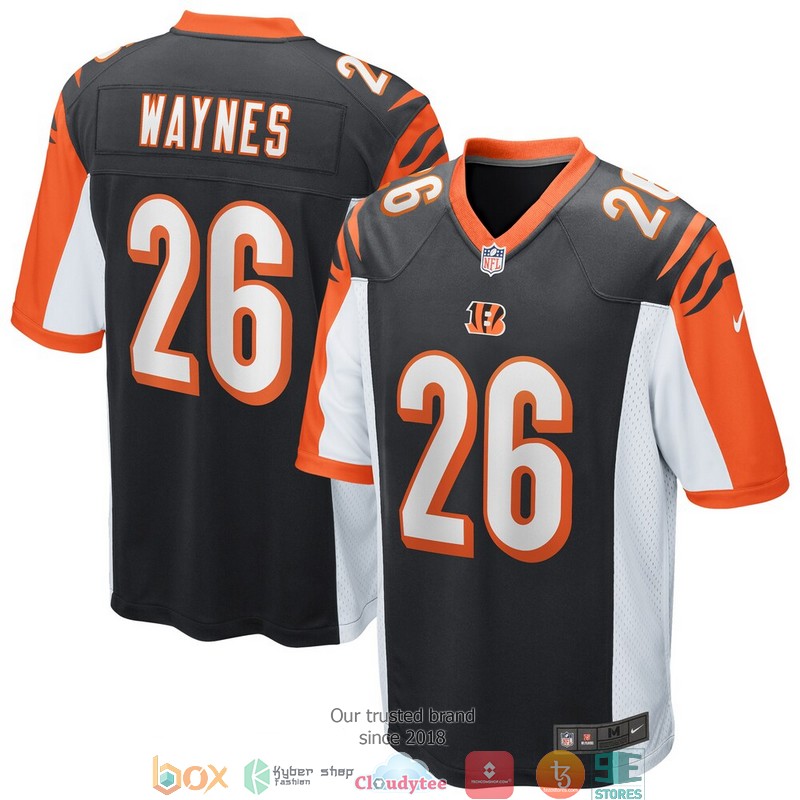 Cincinnati Bengals Trae Waynes Black Football Jersey word1