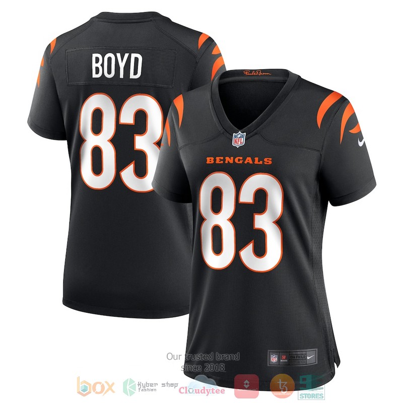 NEW Cincinnati Bengals Tyler Boyd 83 Black Football Jersey word1