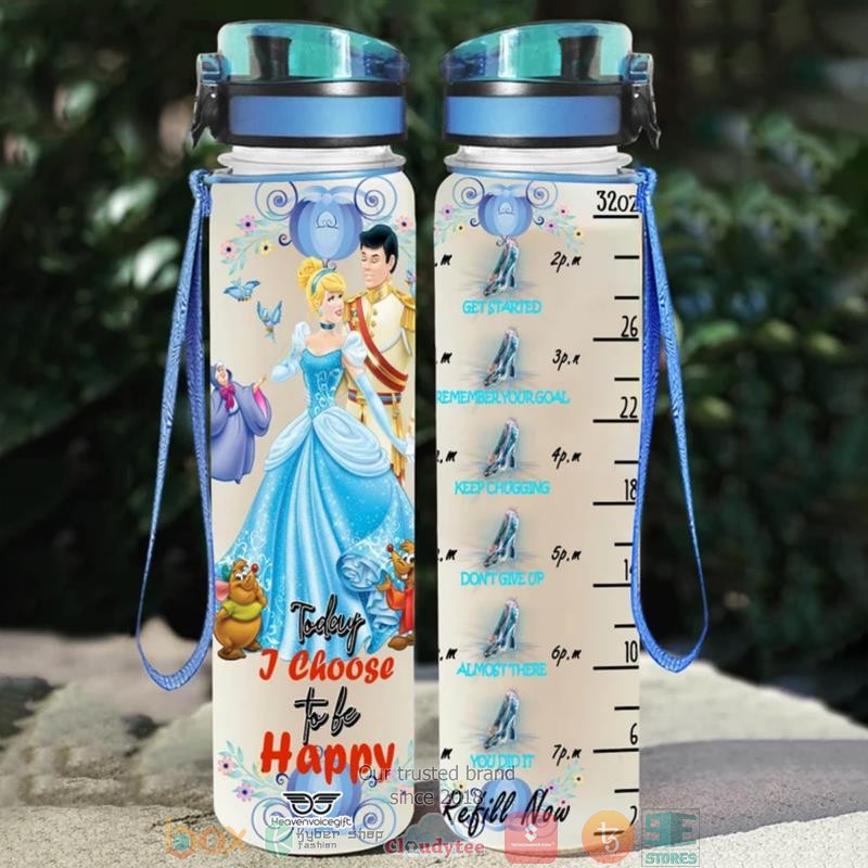 Cinderella Today I Choose Happy Water Bottle
