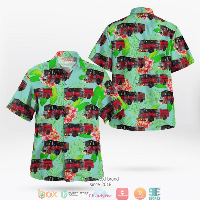 City of Washington Fire Department IAFF Local 2218 Hawaiian Shirt word2
