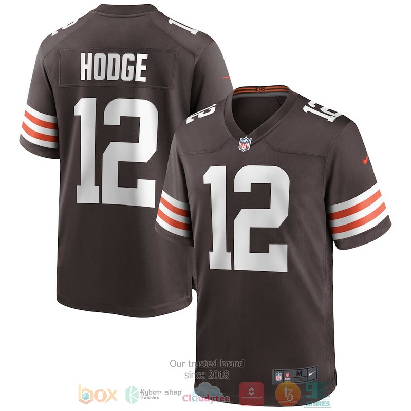 NEW Cleveland Browns 12 KhaDarel Hodge Brown Football Jersey 4