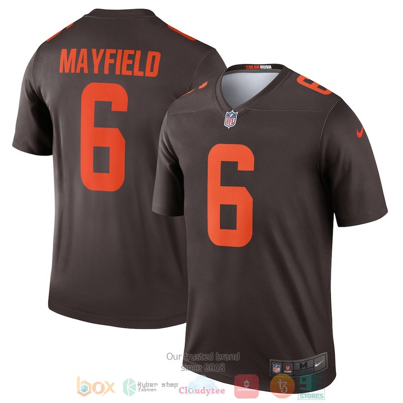 NEW Cleveland Browns 6 Baker Mayfield Brown Football Jersey 4