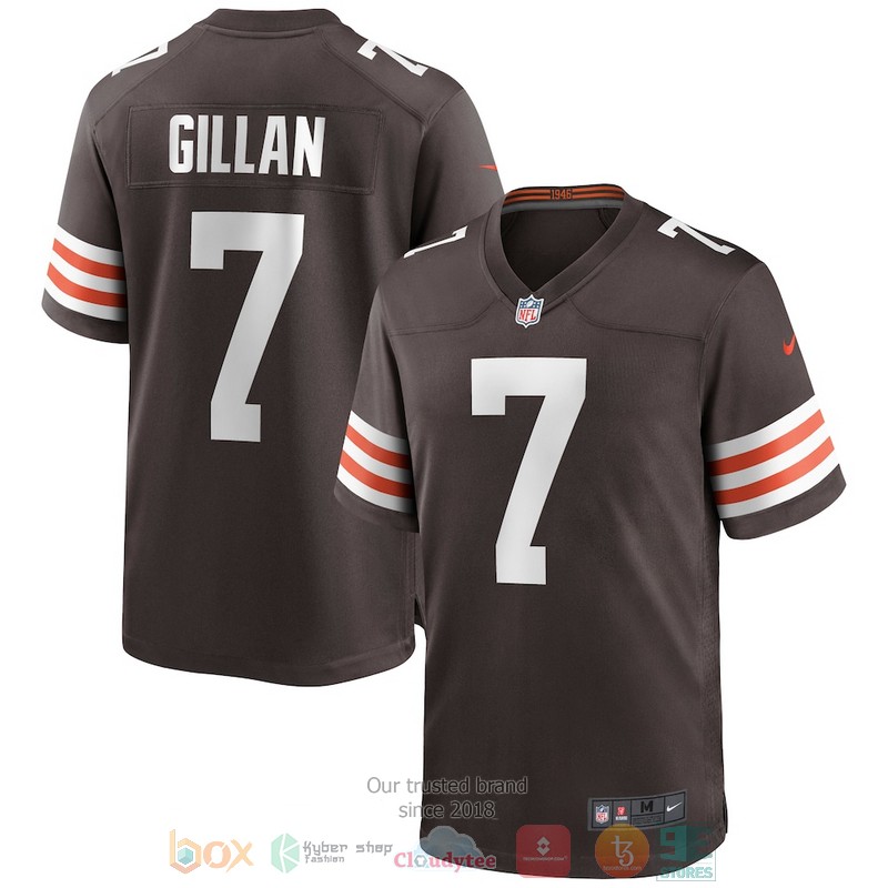 NEW Cleveland Browns 7 Jamie Gillan Brown Football Jersey word2