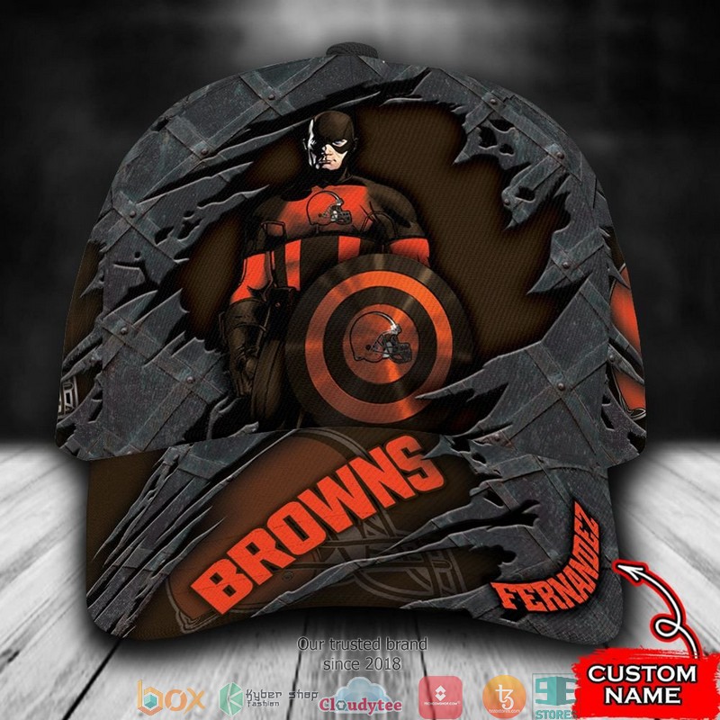 Cleveland Browns Captain America NFL Custom Name Cap word1
