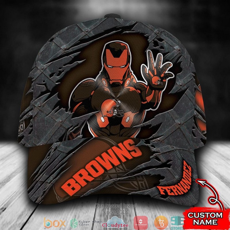 Cleveland Browns Iron Man NFL Custom Name Cap 8 Cleveland Browns Iron Man NFL Custom Name Cap word3