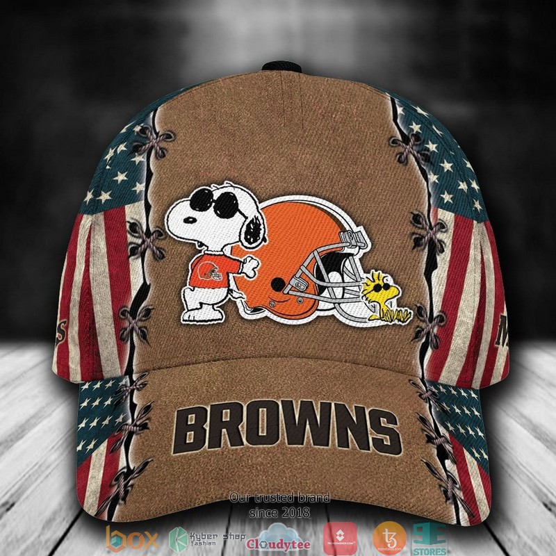 Cleveland Browns Snoopy NFL Custom Name Cap 1 Cleveland Browns Snoopy NFL Custom Name Cap word1