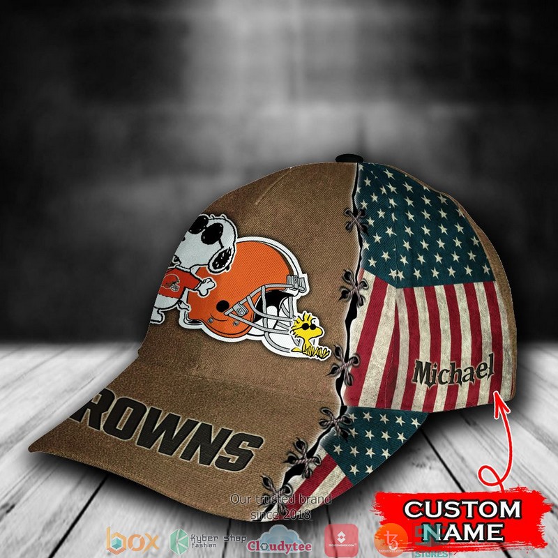 Cleveland Browns Snoopy NFL Custom Name Cap 2 Cleveland Browns Snoopy NFL Custom Name Cap word1