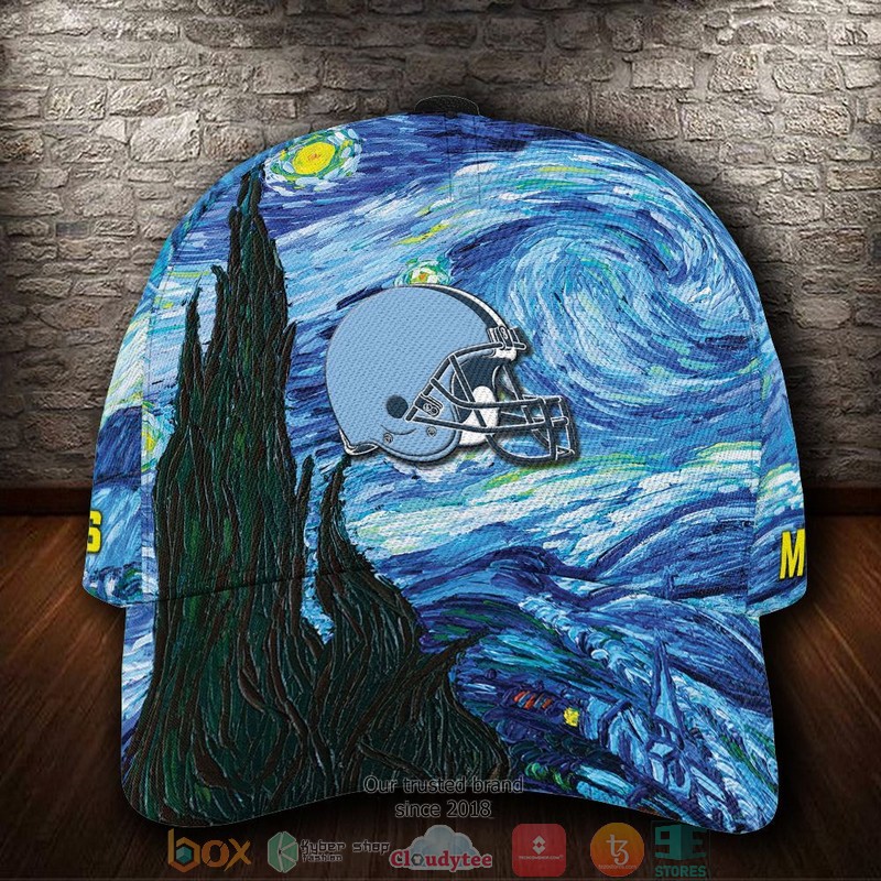 Cleveland Browns Van Gogh NFL Custom Name Cap word1