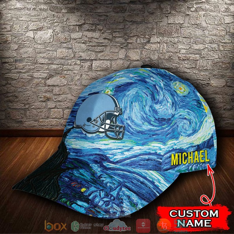 Cleveland Browns Van Gogh NFL Custom Name Cap 3 Cleveland Browns Van Gogh NFL Custom Name Cap word2