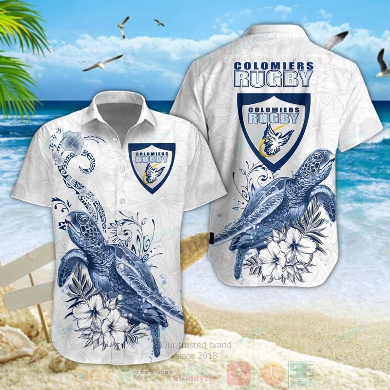 BEST Colomiers rugby Turtle Aloha Hawaiian Shirt, Short Pants