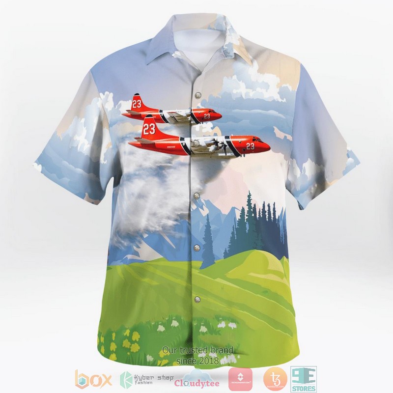 NEW Colorado Aerial Firefighting Lockheed P-3 Orion Aloha Shirt word2