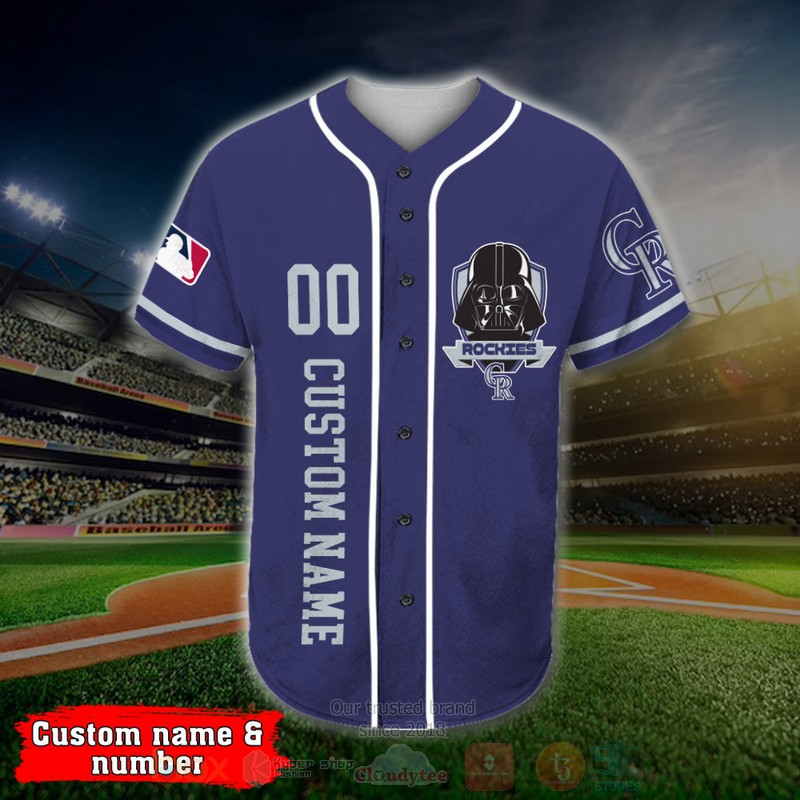 BEST Colorado Rockies, Darth Vader Custom AOP Baseball Jersey word3