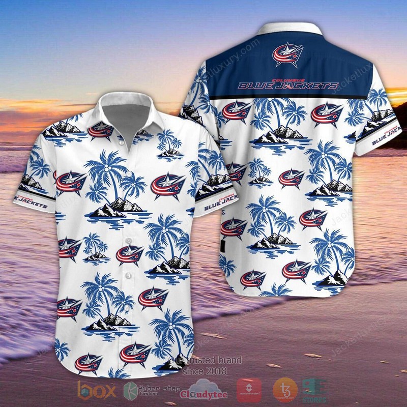 HOT Columbus Blue Jackets Hawaiian Shirt, Shorts word3