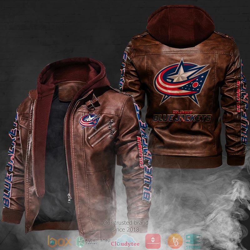 NEW Columbus Blue Jackets PU Leather Jacket