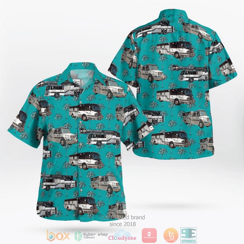 Comox Fire Rescue British Columbia Canada Fleet Aloha Shirt word2