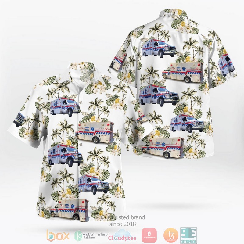 NEW Cote Saint-Luc EMS Cote Saint-Luc QC Canada Quebec Aloha Shirt word1