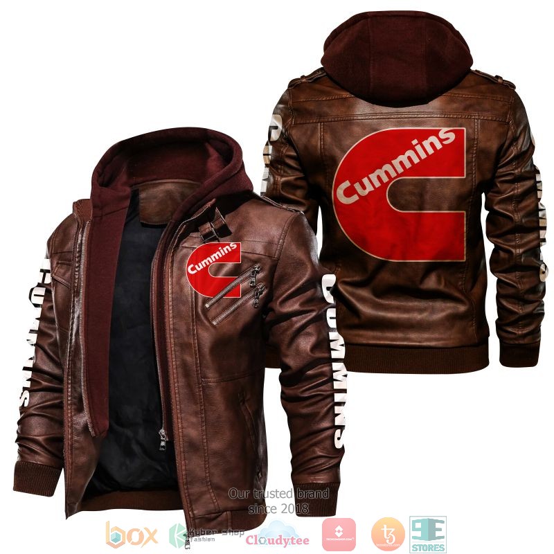 NEW Cummins PU Leather Jacket word3