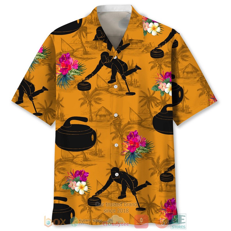 NEW Curling Orange Tropical Hawaiian Shirt 6