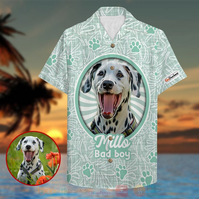 BEST Custom Photo Dog Lover Floral Aloha Hawaiian Shirt word3
