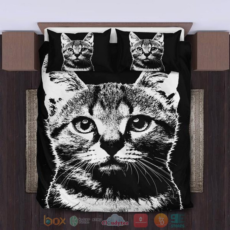 Cute Cat 3D Printed black Bedding Sets