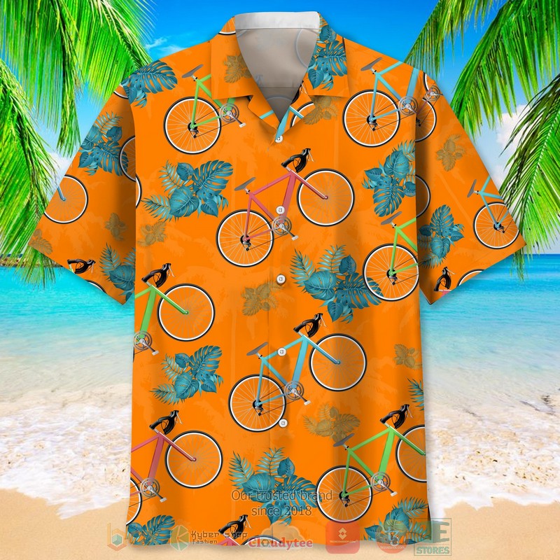 NEW Cycling Tropical Orange Hawaiian Shirt 3
