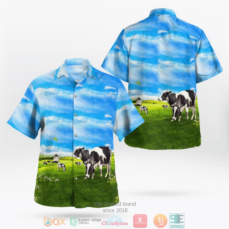 Dairy Cattle Cow Hawaiian Shirt word3