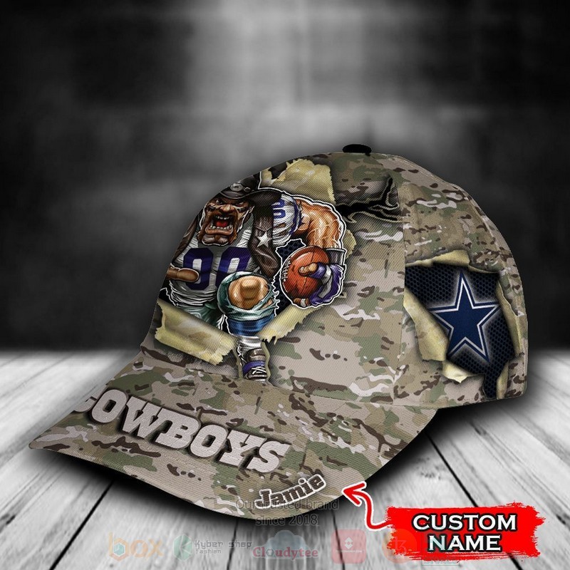 BEST Dallas Cowboys Camo Mascot NFL Team Custom Name 3D Cap 2 BEST Dallas Cowboys Camo Mascot NFL Team Custom Name 3D Cap word1