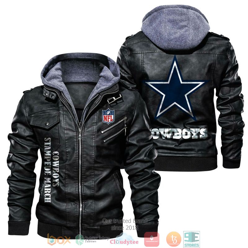 NEW Dallas Cowboys PU Leather Jacket word3