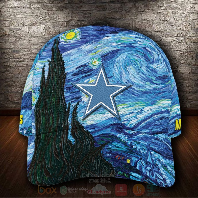 BEST Dallas Cowboys Van Gogh NFL Team Custom Name 3D Cap word2