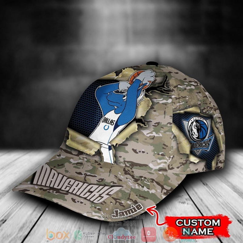 Dallas Mavericks Camo Mascot NBA Custom Name Cap 2 Dallas Mavericks Camo Mascot NBA Custom Name Cap word1