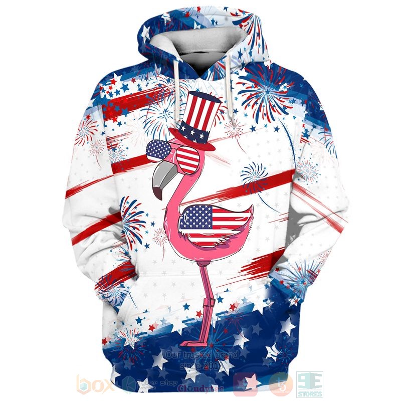 BEST Day Flamingo Style Independence Day All Over Print Shirt, Hoodie word3
