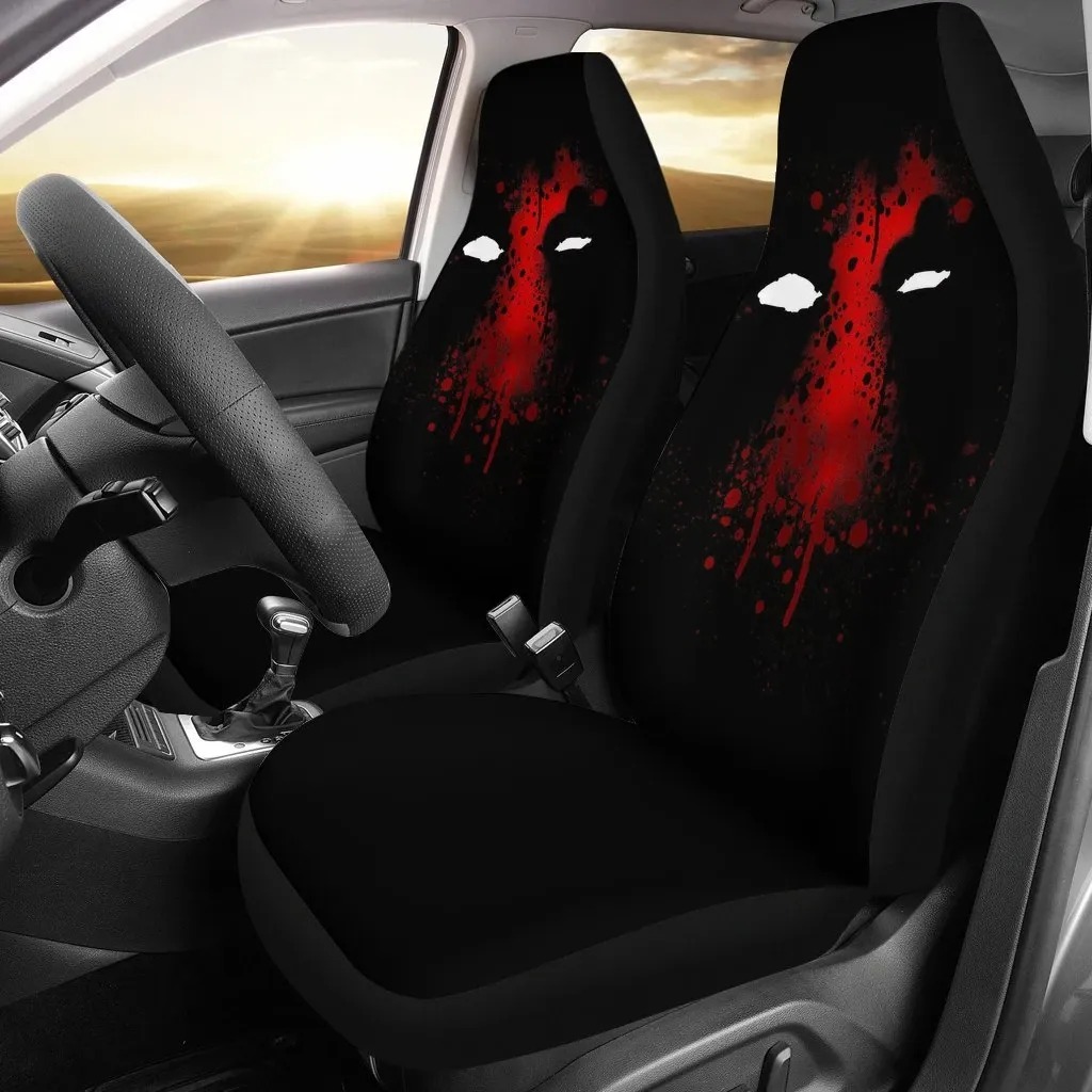 Deadpool Art Dark Blood theme Limited Car Seat Covers word1