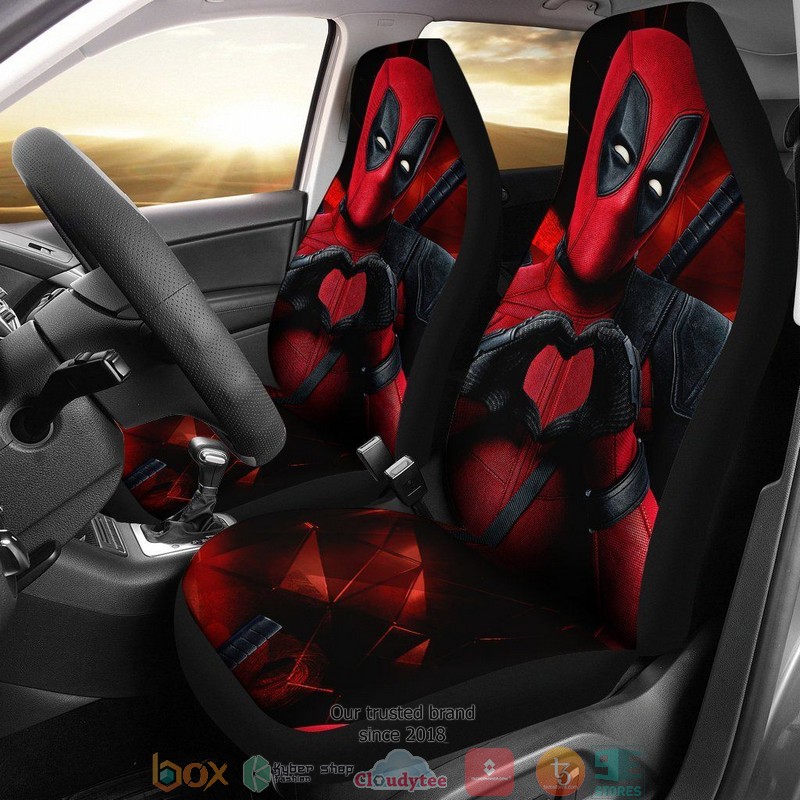 Deadpool Heart Hand Limited Car Seat Covers