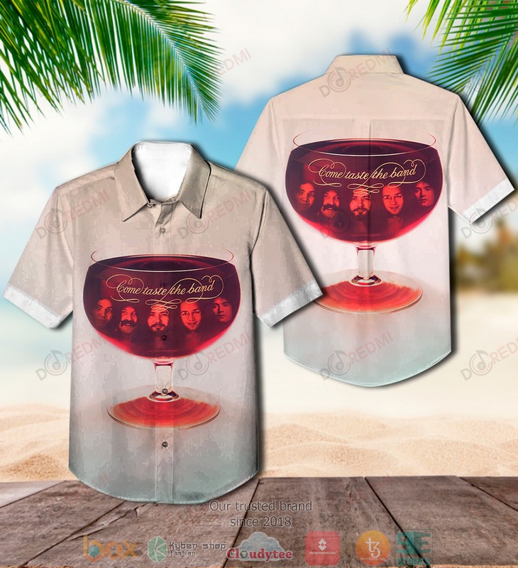 BEST Deep Purple Band Come Taste The Band Aloha Shirt word1