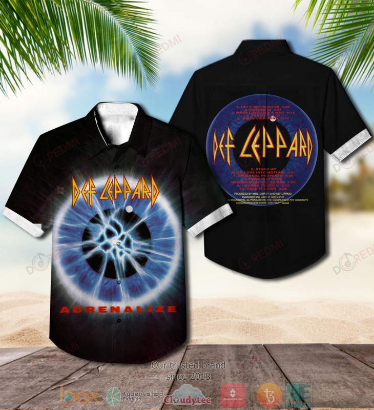 Def Leppard Adrenalize Short Sleeve Hawaiian Shirt word1