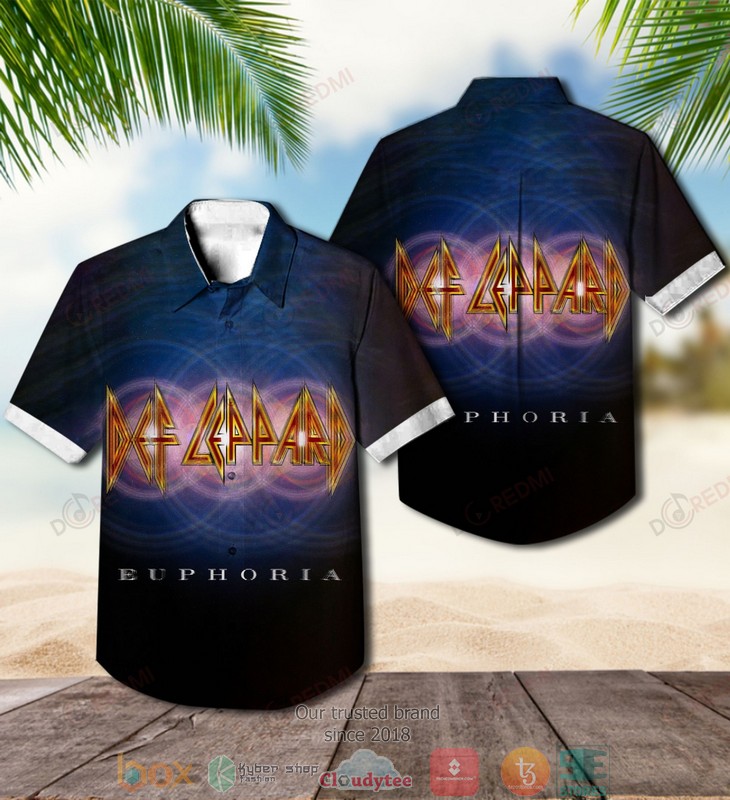 Def Leppard Euphoria Short Sleeve Hawaiian Shirt word2