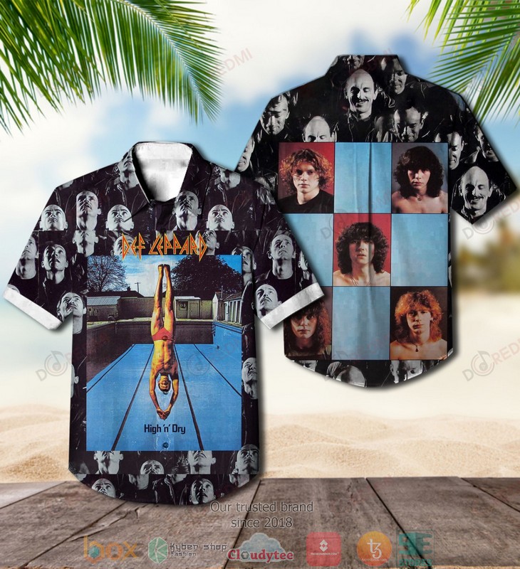 Def Leppard High 'n' Dry Short Sleeve Hawaiian Shirt word2