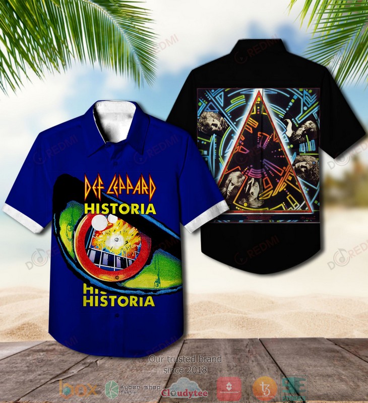Def Leppard Historia Short Sleeve Hawaiian Shirt word1