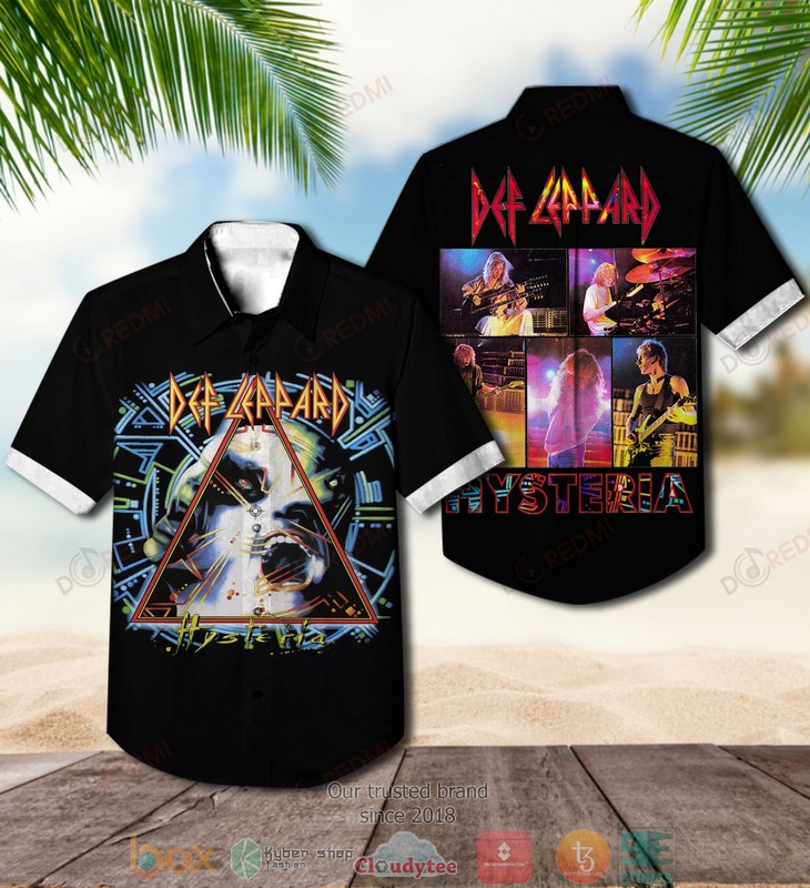 Def Leppard Hysteria Short Sleeve Hawaiian Shirt word2