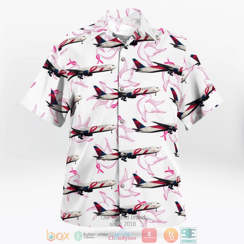 NEW Delta Air Lines Boeing 767-432 ER Breast Cancer Awareness Pink Ribbon Livery Aloha Shirt 2 NEW Delta Air Lines Boeing 767-432 ER Breast Cancer Awareness Pink Ribbon Livery Aloha Shirt word2