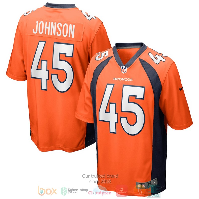 NEW Denver Broncos 45 Alexander Johnson Orange Football Jersey 3 NEW Denver Broncos 45 Alexander Johnson Orange Football Jersey word3