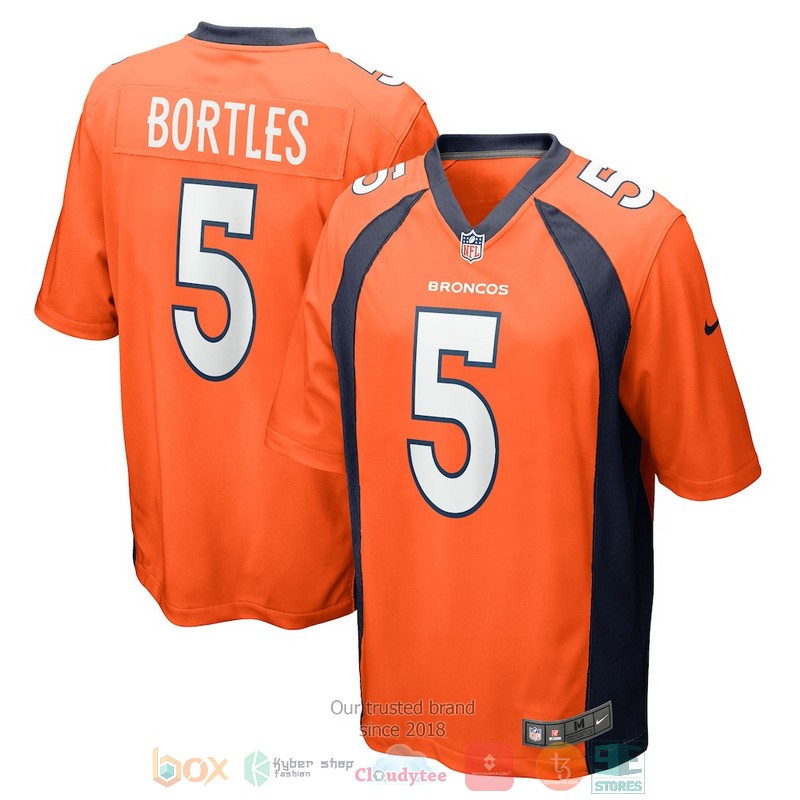 NEW Denver Broncos 5 Blake Bortles Orange Football Jersey 3