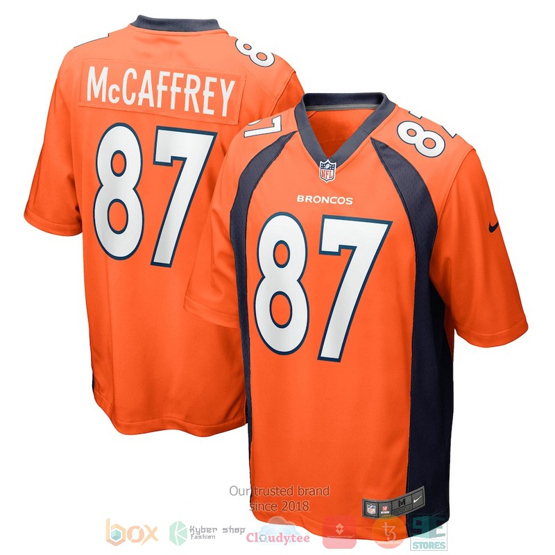 NEW Denver Broncos 87 Ed McCaffrey Orange Football Jersey 2 NEW Denver Broncos 87 Ed McCaffrey Orange Football Jersey word2