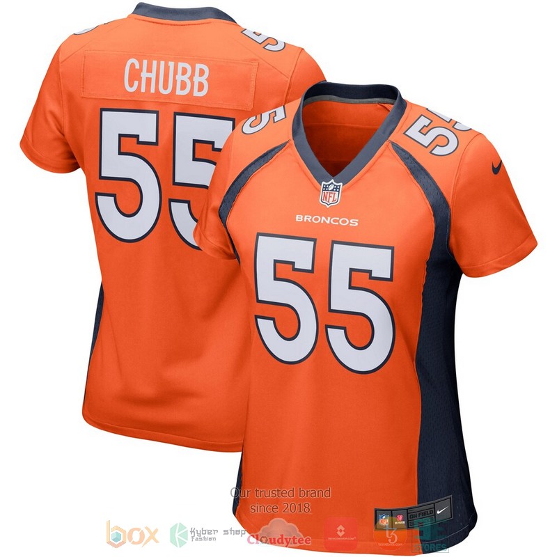 NEW Denver Broncos Bradley Chubb Orange Game Player Football Jersey word3