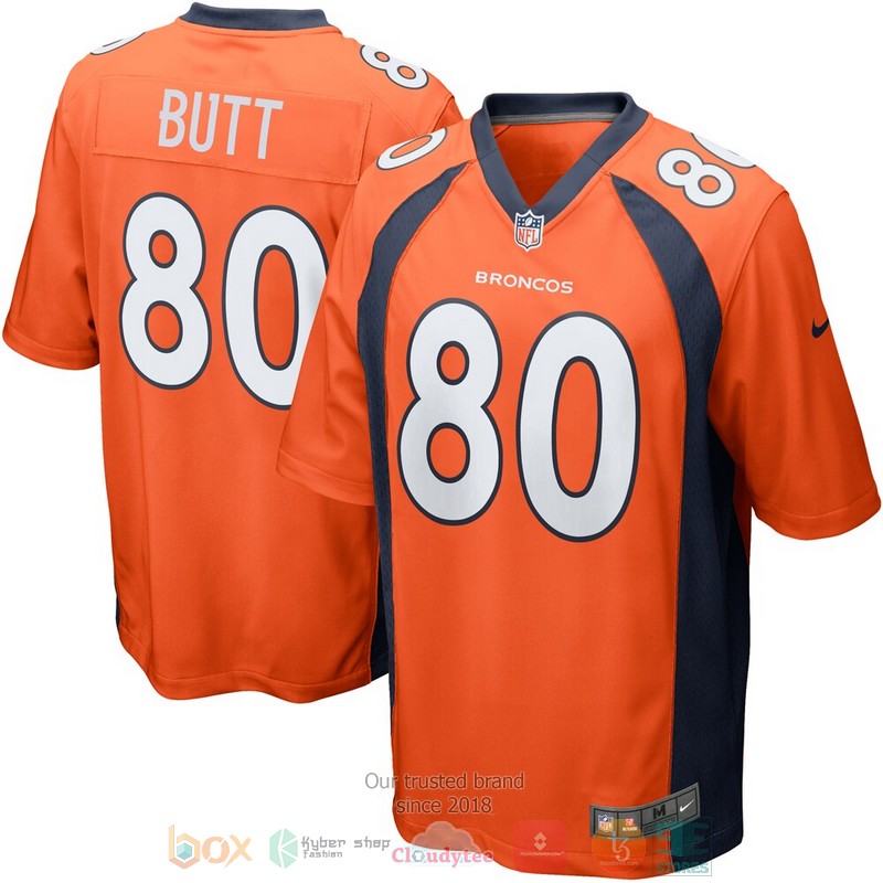 NEW Denver Broncos Jake Butt Orange Game Player Football Jersey 3 NEW Denver Broncos Jake Butt Orange Game Player Football Jersey word3