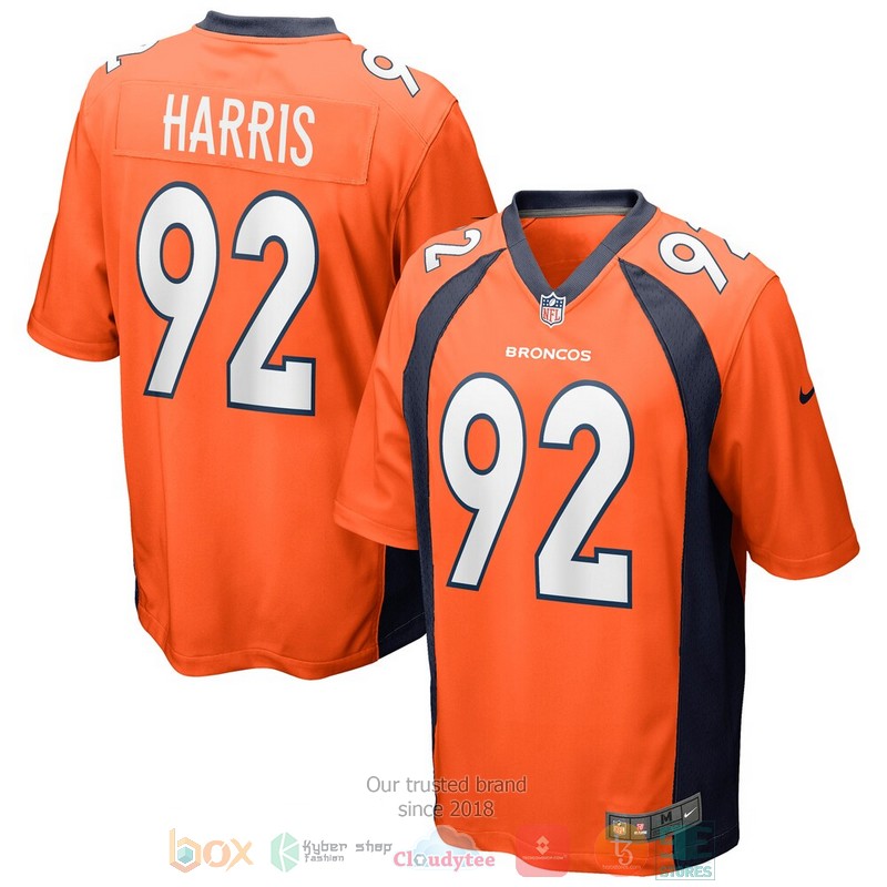 NEW Denver Broncos Jonathan Harris Orange Football Jersey