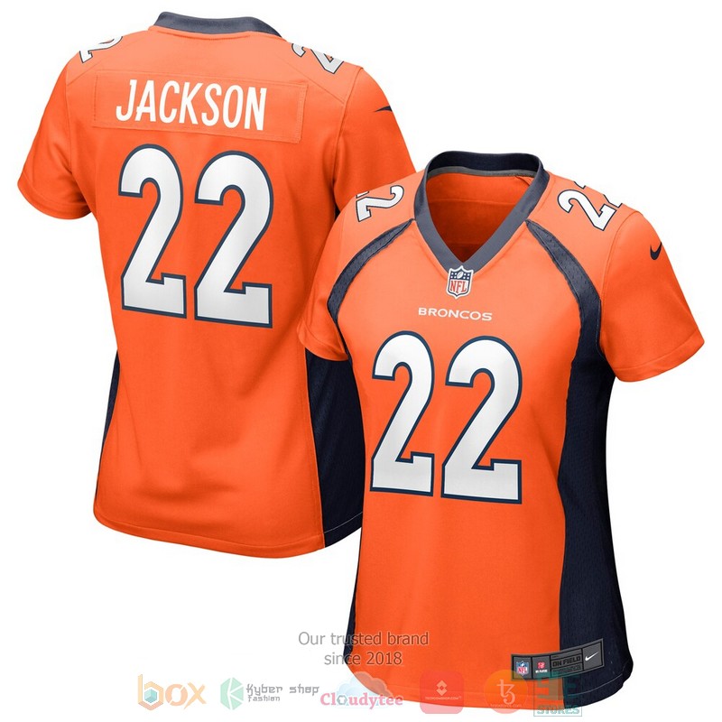 NEW Denver Broncos Kareem Jackson Orange Football Jersey word1