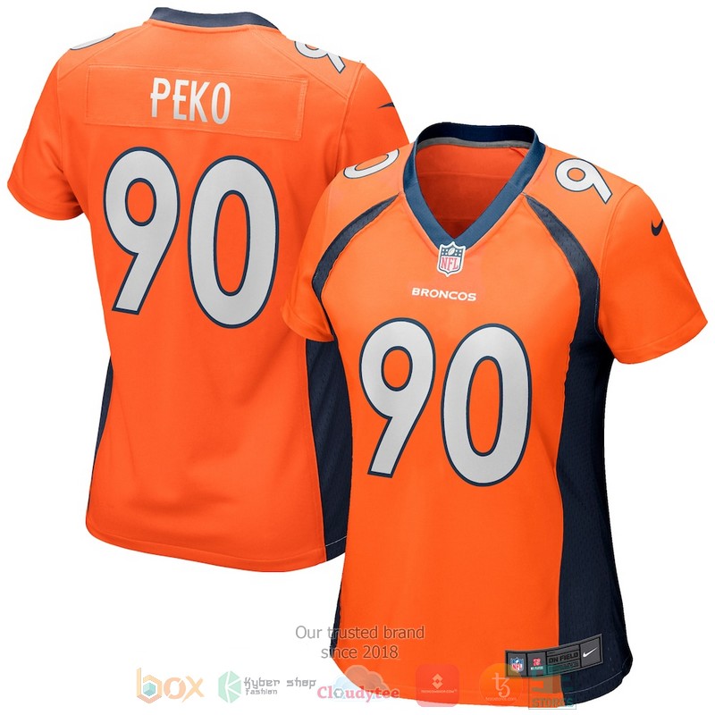 NEW Denver Broncos Kyle Peko Orange Football Jersey 6