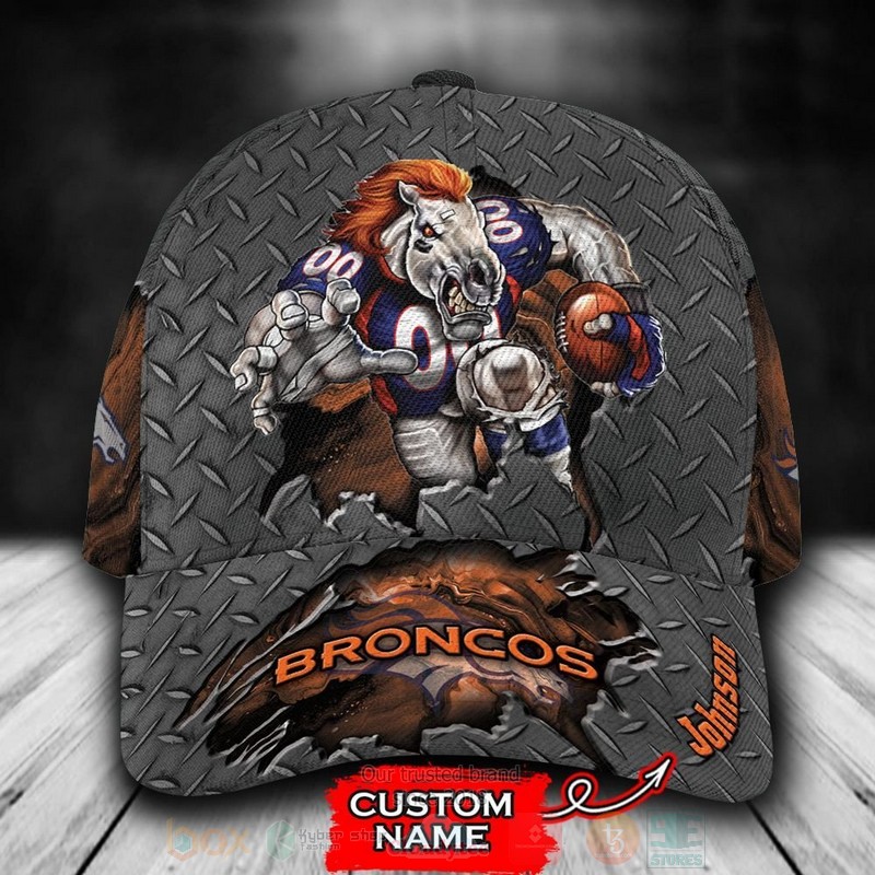BEST Denver Broncos Mascot NFL Team Custom Name 3D Cap word1