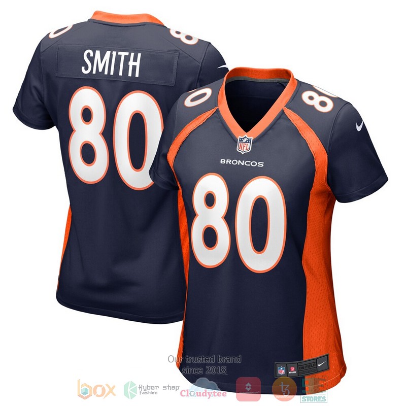 NEW Denver Broncos Rod Smith Navy Retired Player Football Jersey word2